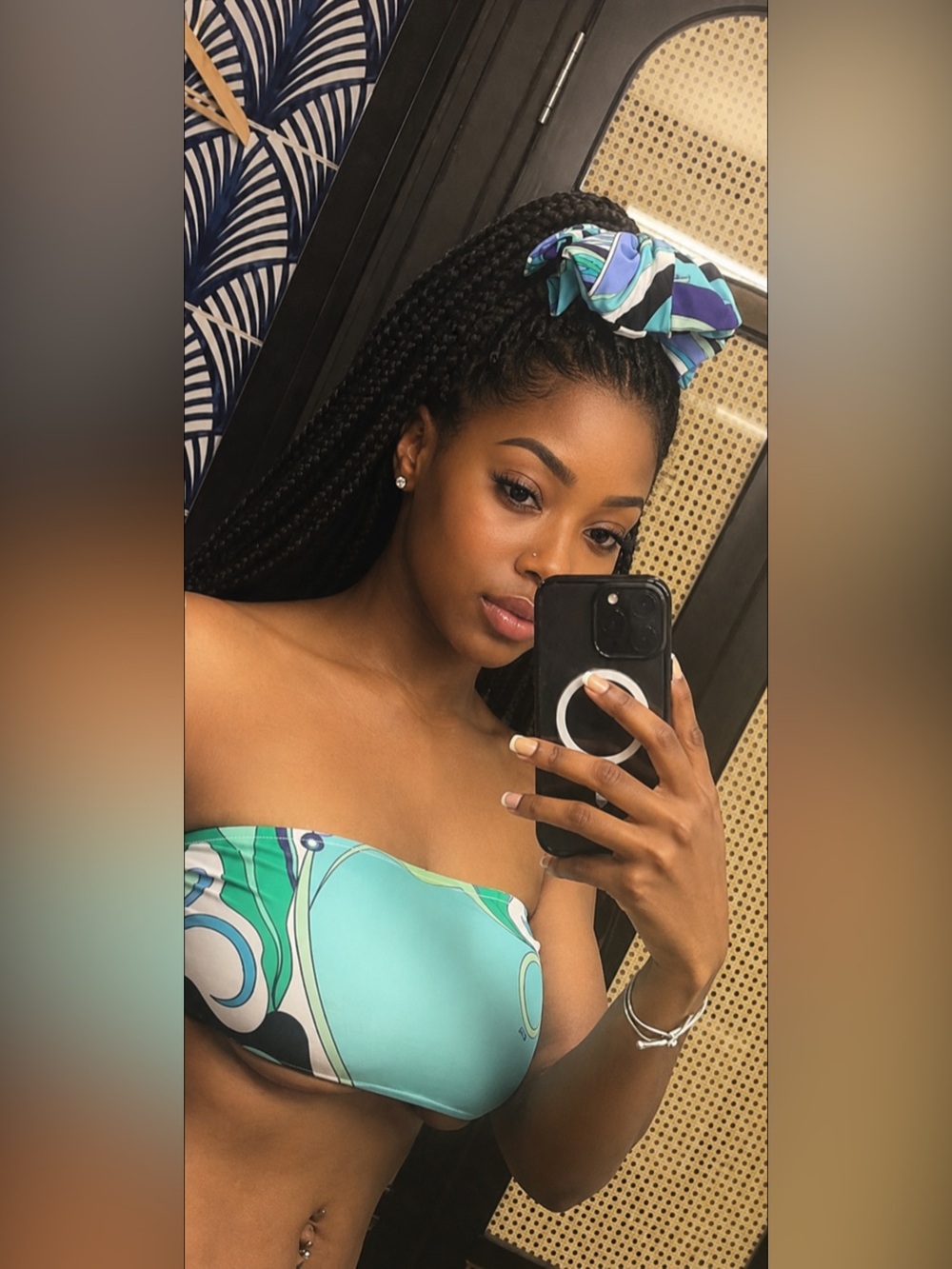 Emilio Pucci Bandeau Bikini Top & Matching Scrunchie Set - Picture 2 of 6